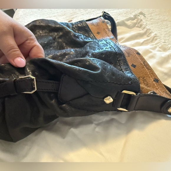 MCM Black and Brown Leather Hobo Bag - Picture 8 of 9